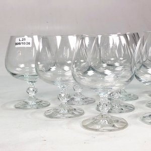 Juego de 9 Copas de Cristal Hialino con Vástago Tallado - imagen 3