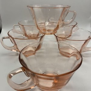 Juego de 6 Tazas de Vidrio Rosado Finas - imagen 3