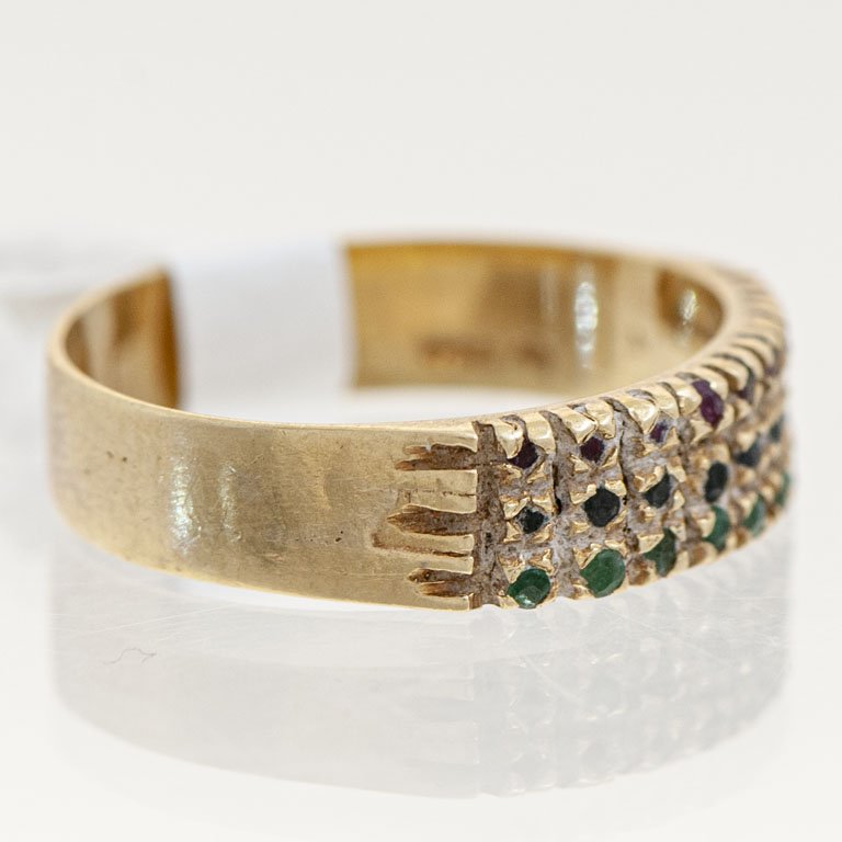 Anillo de Oro con Esmeraldas, Zafiros y Rubíes - imagen 2