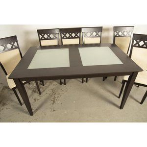 Mesa de Comedor Rectangular con 6 Sillas Tapizadas - imagen 2