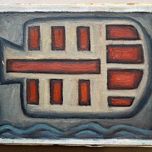 Pintura "Pez" de Walter Deliotti, Óleo sobre Tela, 20 x 26 cm - imagen 2