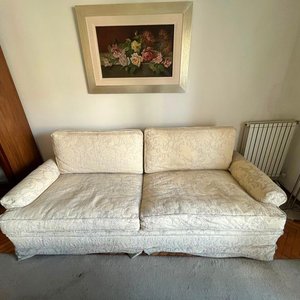 Sillón de 3 Cuerpos Tapizado Beige con Diseño Floral - imagen 1