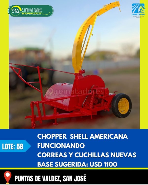 Picadora de Forraje Shell Americana con Correas y Cuchillas Nuevas