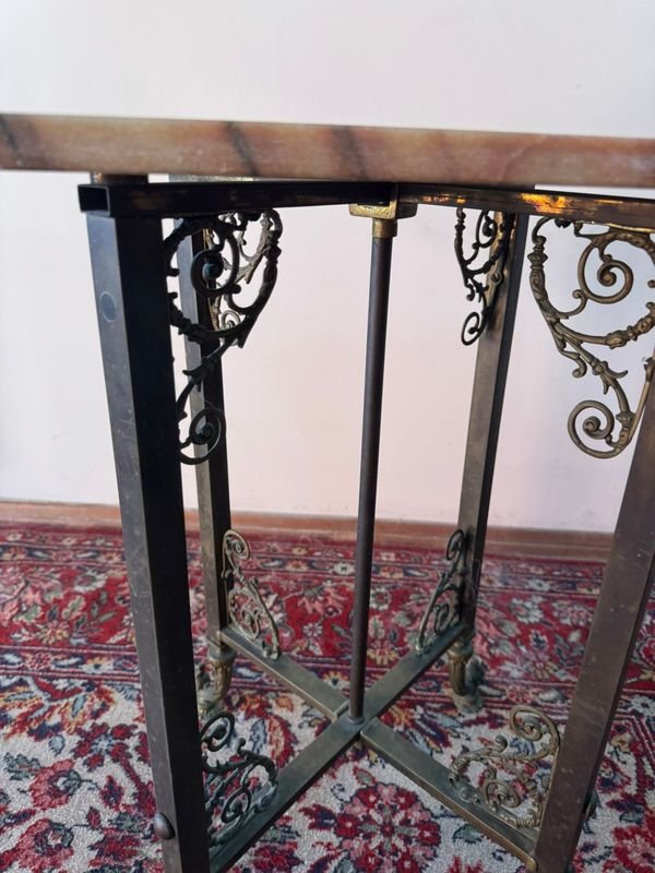 Mesa en bronce con tapa de mármol - imagen 4