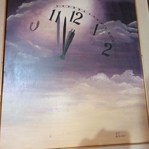 Cuadro de Reloj Surrealista en Lienzo con Marco - imagen 2