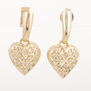 Par de Caravanas Corazón Oro 18k con Brillantes - imagen 1