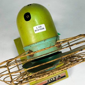 Ventilador de Mesa Antiguo Joya Verde Metálico con Rejilla Metálica - imagen 4
