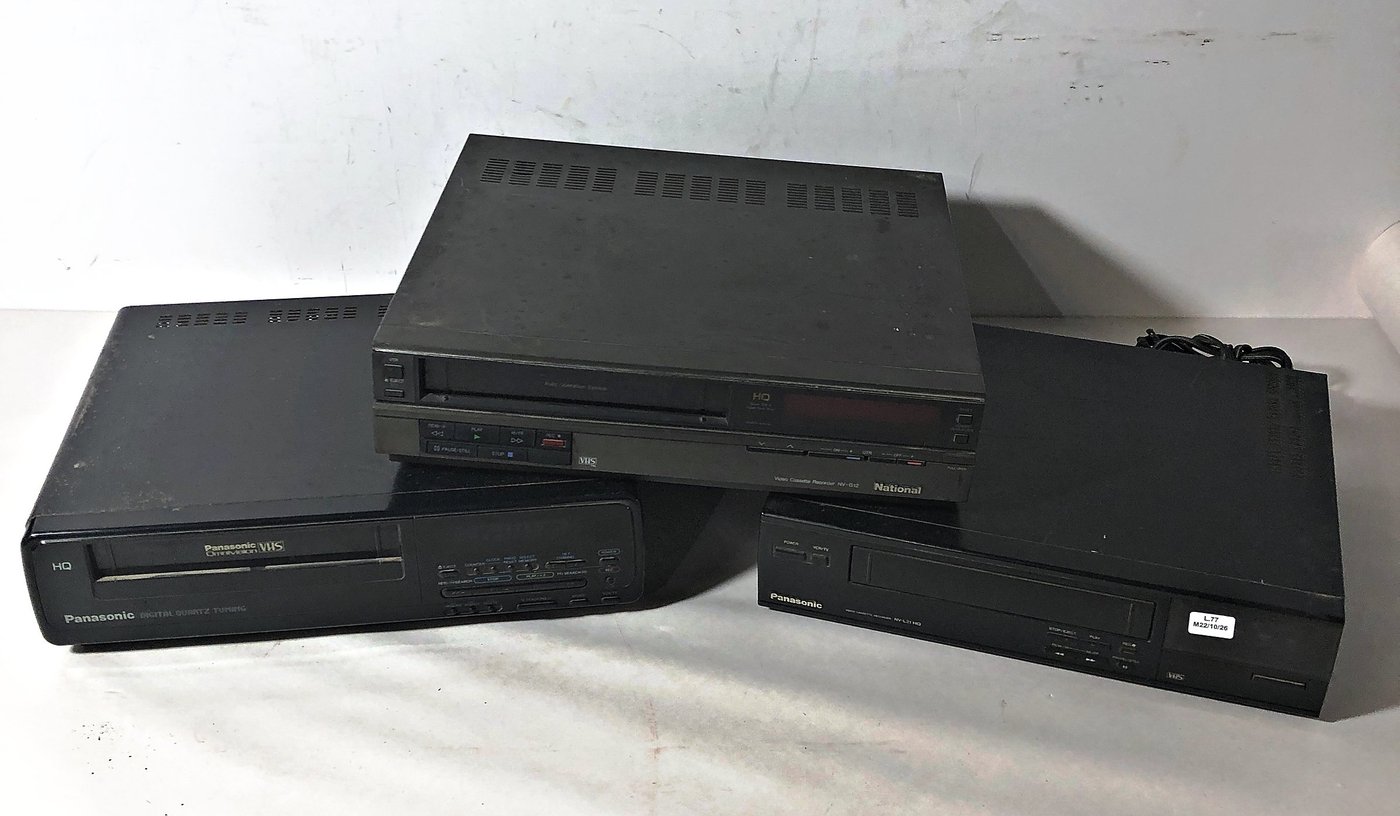 Lote de 3 VCRs: 2 Panasonic y 1 National