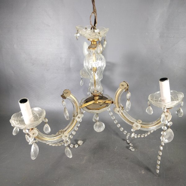 Araña de Cristal Estilo María Teresa, Tres Luces