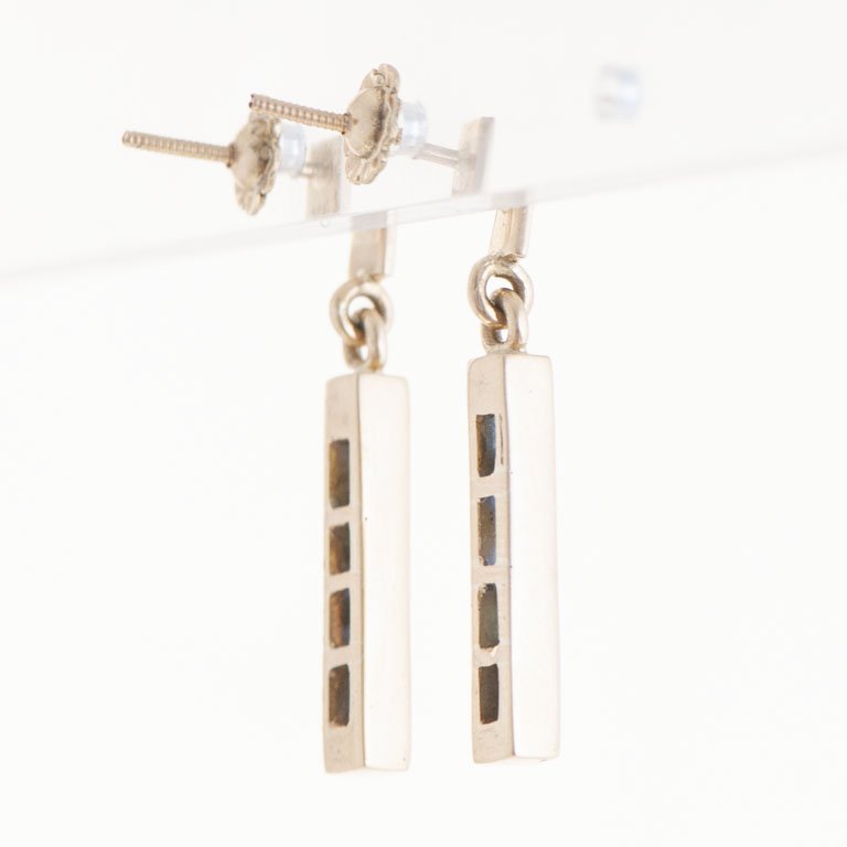 Par de caravanas oro 18k con zafiros carré 1,7CT - imagen 2