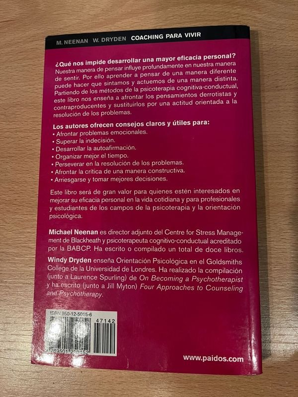 Libro de Coaching para Vivir de M. Neenan y W. Dryden - imagen 2
