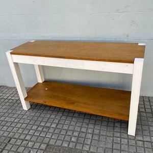 Mesa de Arrime Moderna Madera Clara y Patas Blancas - imagen 1