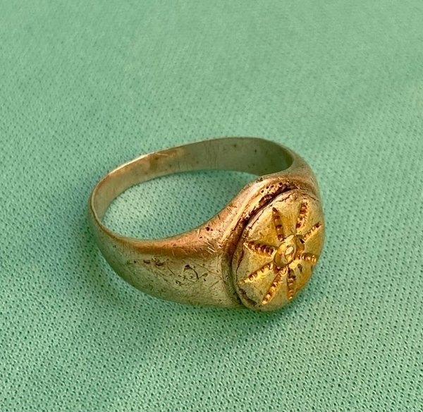 Anillo antiguo en plata y oro, estilo gauchesco - imagen 4