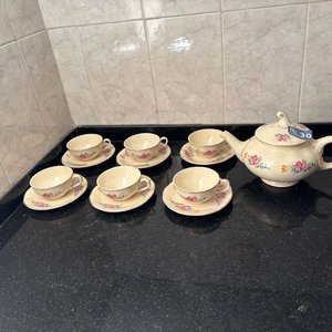 Juego de Té Versailles Porcelana con Flores - imagen 2
