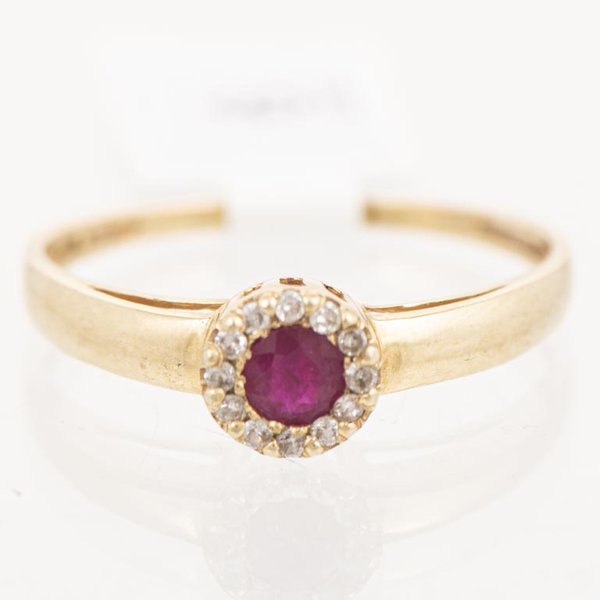 Anillo de Oro 18k con Rubí y Brillantes - imagen 1