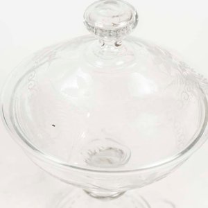 Dulcera de Cristal Tallado al Ácido con Tapa - imagen 2