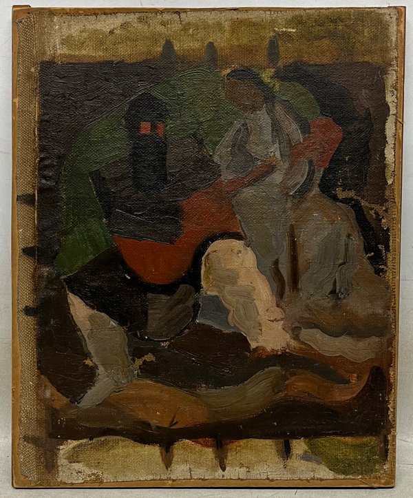Óleo "Payador" de Miguel Ángel Pareja - Lienzo sobre cartón 40x33 cm