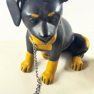 Figura de Perro con Cadena y Busto de Dama - 2 Piezas Decorativas - imagen 3