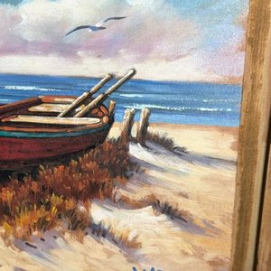 Pintura "Playas de Uruguay" de Eduardo Díaz, óleo sobre cartón - imagen 3
