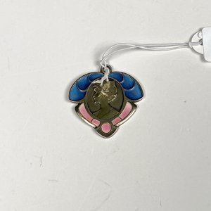 Colgante Art Nouveau en Plata y Esmalte con Perfil Femenino - imagen 2