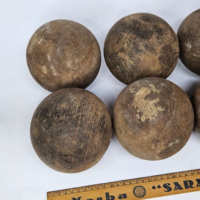 Antiguas Bochas de madera dura para juego tradicional - imagen 2