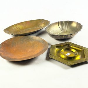 Lote de 4 piezas decorativas en metal y cobre - imagen 1