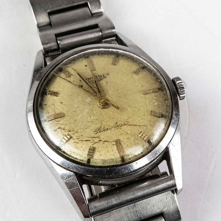 Reloj Longines de Acero Inoxidable con Cara de Oro - imagen 1