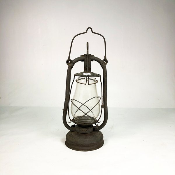 Farol a Kerosene Antiguo de Chapa Gris - 38 cm - imagen 1