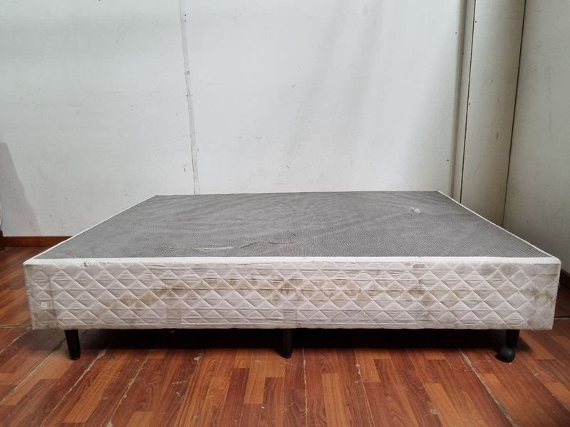 Sommier Base de 2 Plazas con Patas y Ruedas - 190x140x38 cm
