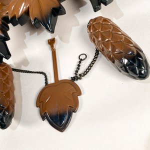 Reloj de Pared Cucu Diseño Hojas y Pájaros en Plástico Marrón - imagen 2