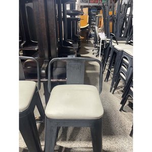 Par de Taburetes Altos Metálicos con Respaldo y Asiento Tapizado Delfino Álvarez - imagen 2