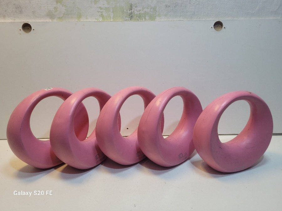 Lote de 5 Pesas Rusas Tipo Mancuerna Rosadas con Agarre Ergonómico