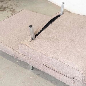Sillón Cama Giratorio Tapizado Beige con Pata Metálica - imagen 3