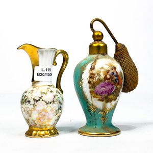 Lote anterior: Lote de 2 piezas de porcelana Limoges y Maua: perfumero y jarrita decorada
