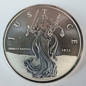 Moneda de Plata 1 Onza Gibraltar 1 Pound 2023 "Justicia" - imagen 1