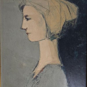 Cuadro "Retrato de Mujer" de García Reino, 45 x 37 cm - imagen 2