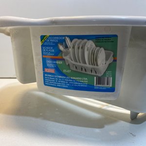 Escurridor de Platos Blanco y Dispensador de Jabón Negro de Plástico - imagen 5