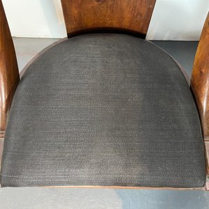 Seis Sillas Imperio de Caoba con Asiento Tapizado Negro - imagen 4