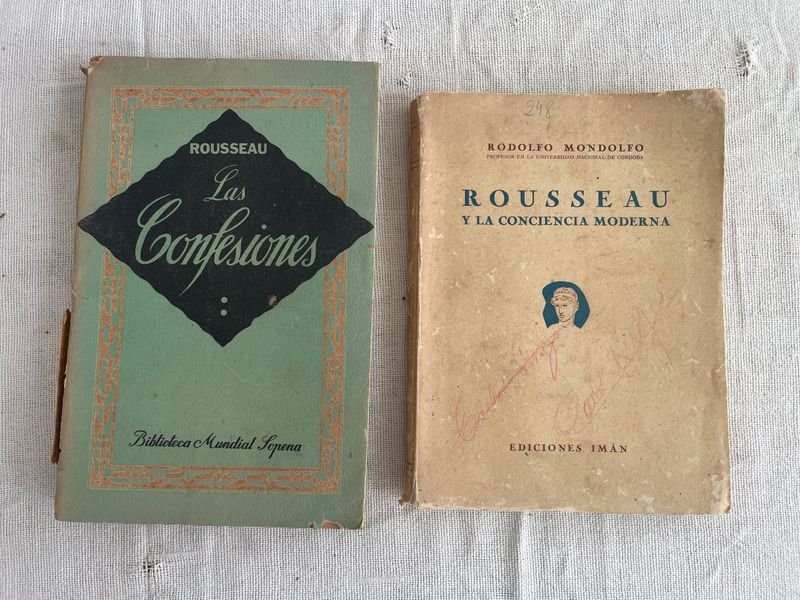 Libros "Las Confesiones" y "Rousseau y la Conciencia Moderna" de Jean-Jacques Rousseau