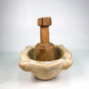 Mortero Grande de Mármol con Mazo de Madera - imagen 2
