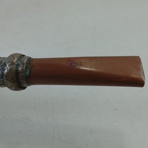 Importante Bombilla de Mate Grande en Alpaca y Bronce con Grabados Folclóricos - imagen 5