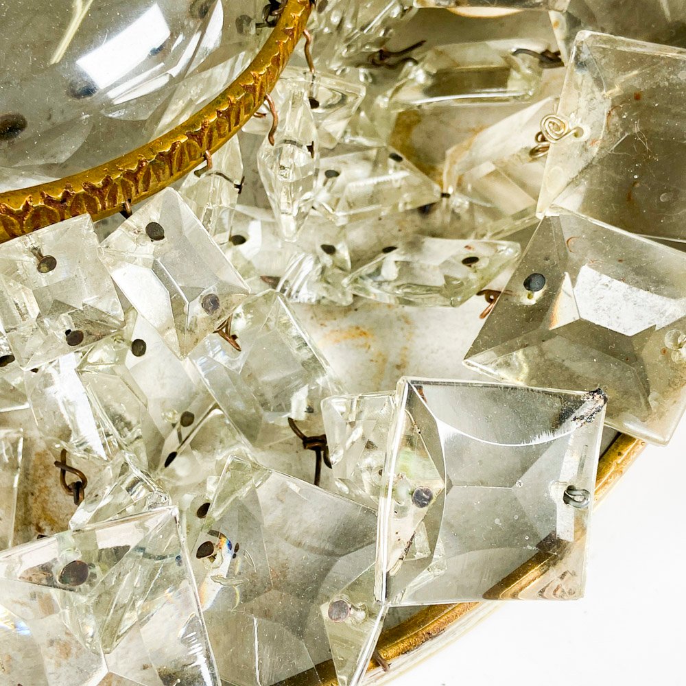 Dos piezas de vidrio con borde dorado y aplique metálico - imagen 6
