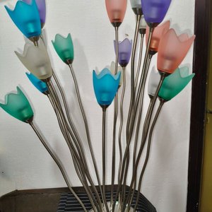 Lámpara de Mesa o Pie con 16 Tulipanes de Vidrio Multicolor - imagen 1