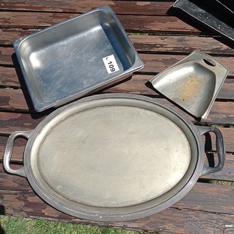 Conjunto de platos y bandejas de plata - imagen 3