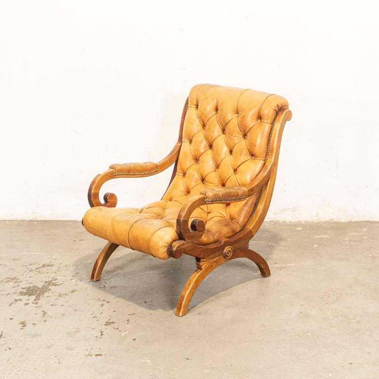 Silla inglesa de cuero con detalles en el lustre - imagen 1