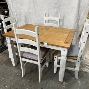 Lote anterior: Juego de Comedor: Mesa Rectangular y 4 Sillas Estilo Rústico