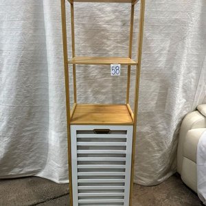 Estantería de Bambú con Canasto para Ropa y 3 Estantes - imagen 1