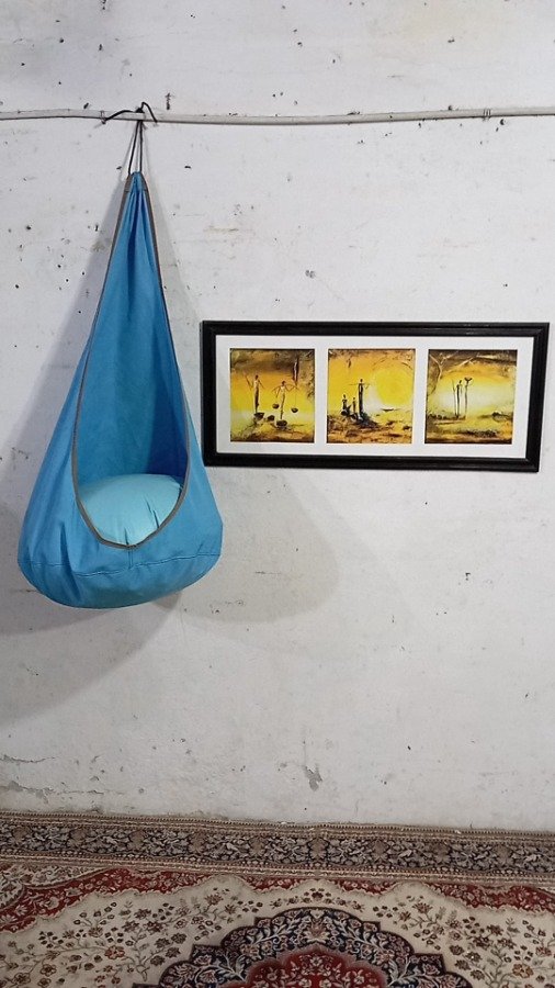 Lote siguiente: Cuadro de hamaca de jardín con almhoadón inflable
