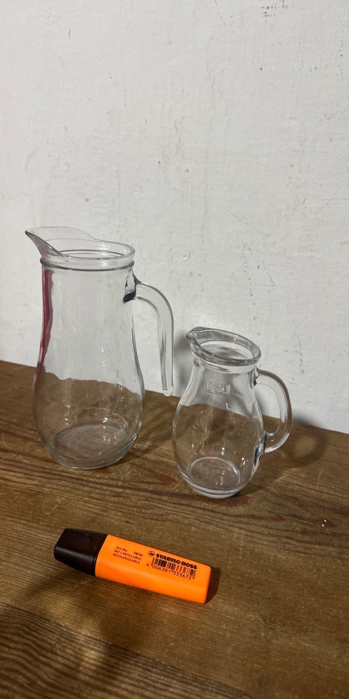 Juego de 2 Jarras de Vidrio Transparentes