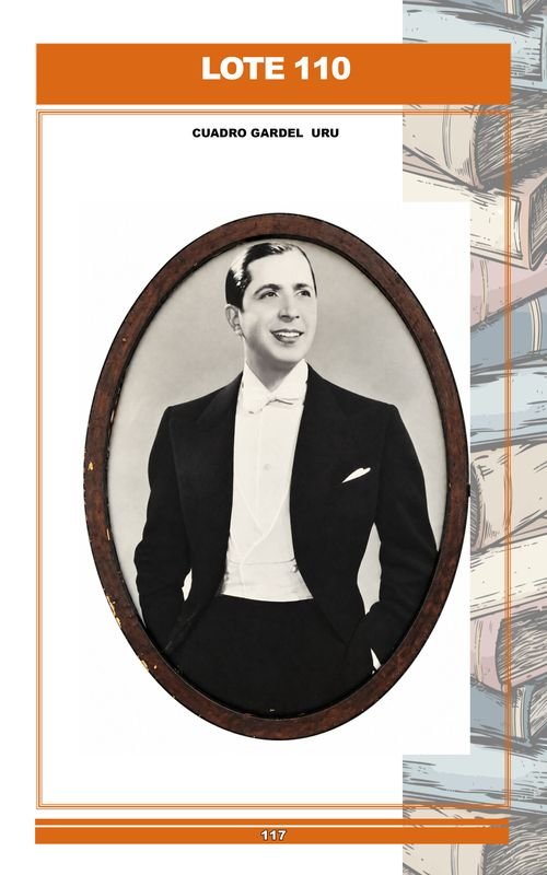 Cuadro de Carlos Gardel, Retrato Clásico en Marco Ovalado